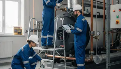 Bradenton, FL plumber repairing a boiler for reliable home heating service