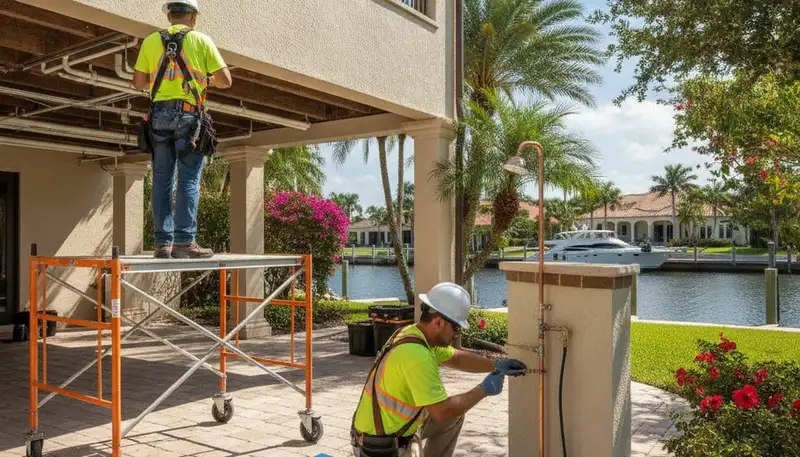 Bradenton, FL plumber repairing a residential plumbing fixture for local plumbing service needs