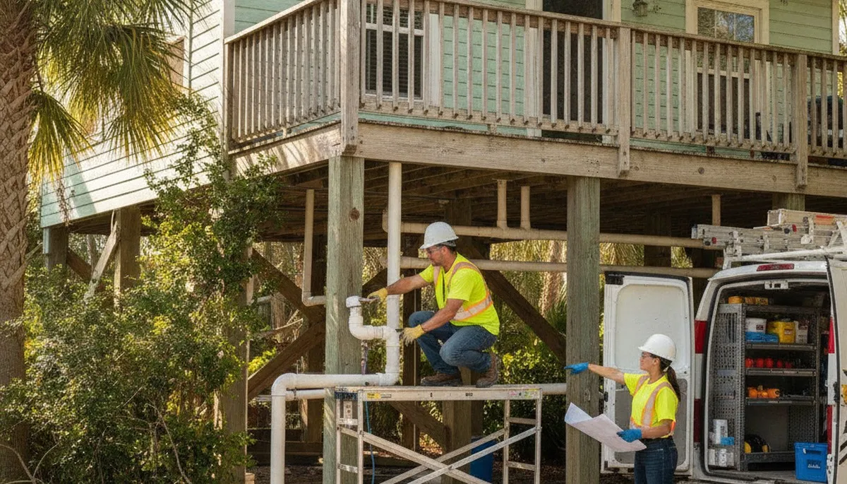 Bradenton, FL plumber repairing a leak for residential plumbing service