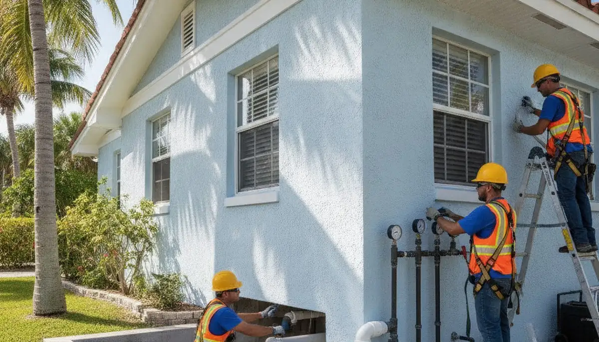 Plumber repairing a leak in Bradenton, FL for plumbing repair services
