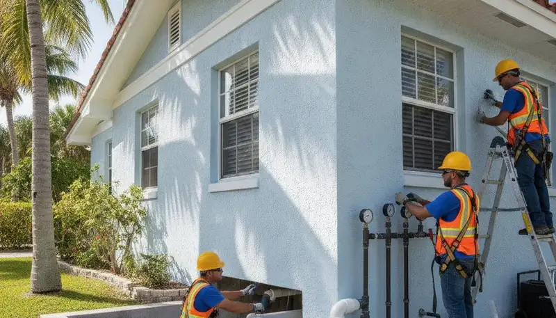 Plumber repairing a leak in Bradenton, FL for plumbing repair services