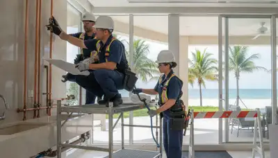 Bradenton, FL plumbing repair technician servicing a residential plumbing system