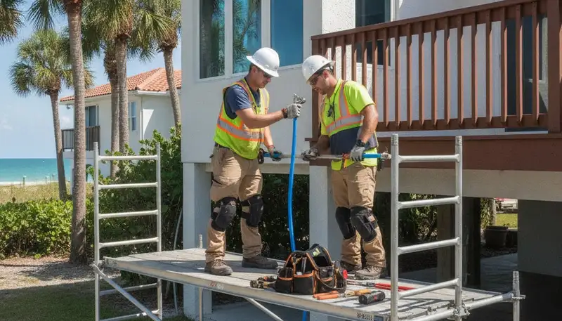 Bradenton, FL plumber repairing a plumbing issue for a local home service call