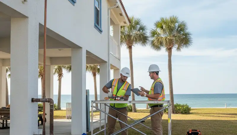 Bradenton, FL plumber repairing a residential pipe for plumbing service