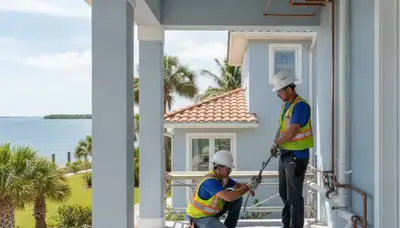 Bradenton, FL plumber inspecting a residential pipe repair for a plumbing service call