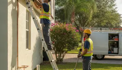 Bradenton, FL plumber repairing a residential pipe for fast plumbing service