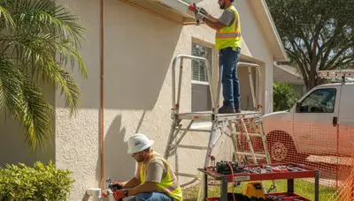 Bradenton, FL plumbing repair technician on a service call for residential pipe repair