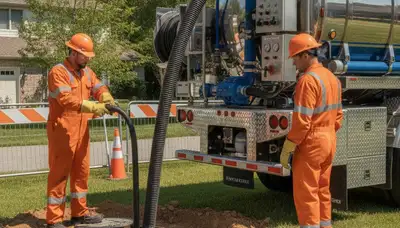 Bradenton, FL septic pumping service truck for residential plumbing maintenance