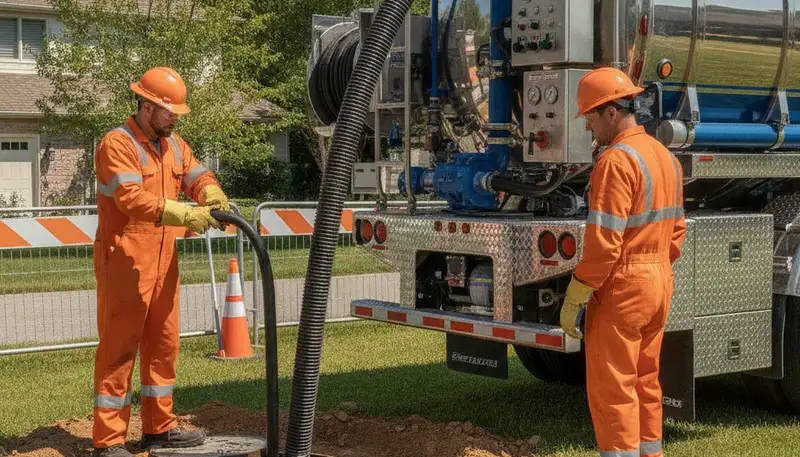 Bradenton, FL septic pumping service truck for residential plumbing maintenance