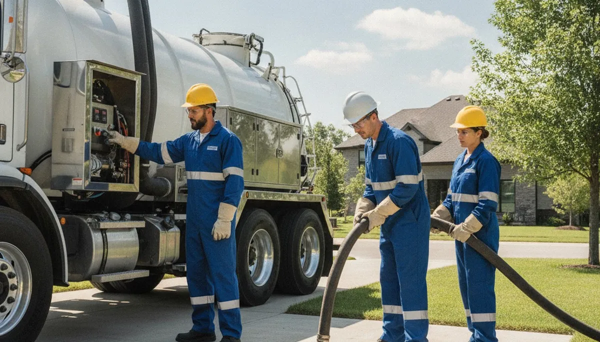 Bradenton, FL plumber pumping a septic tank for reliable home septic service