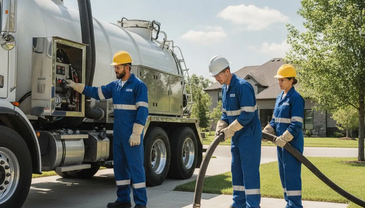 Bradenton, FL plumber pumping a septic tank for reliable home septic service