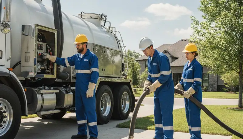 Bradenton, FL plumber pumping a septic tank for reliable home septic service