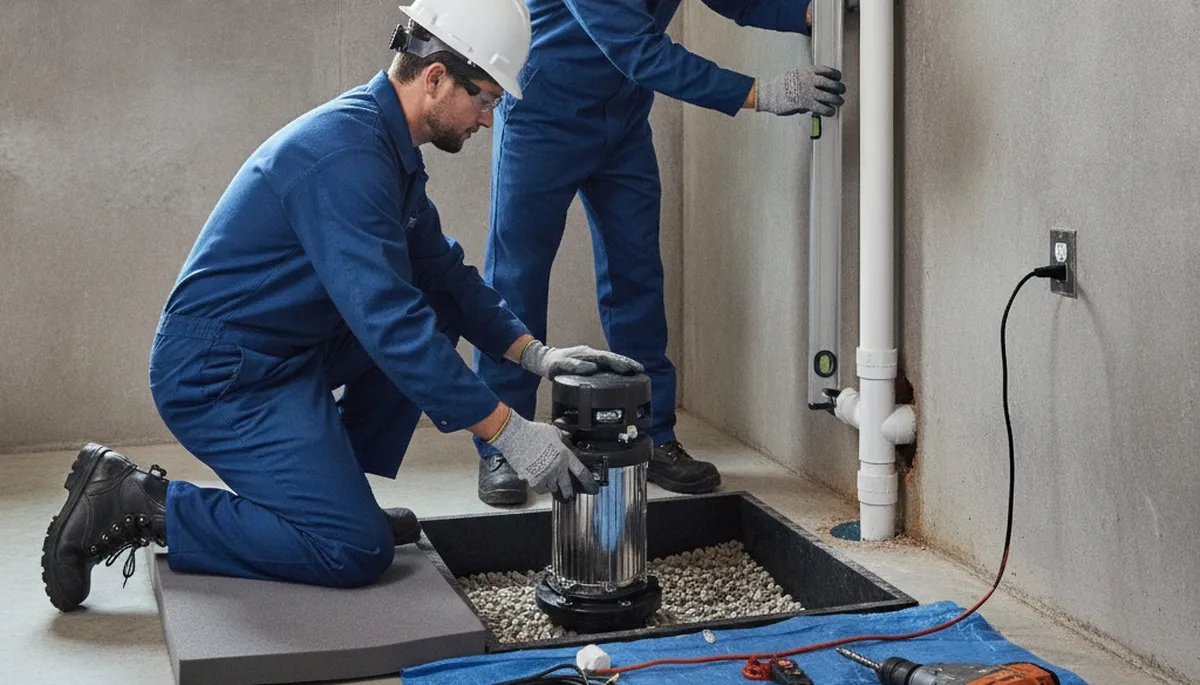 Bradenton, FL plumber installing a sump pump for home flood protection
