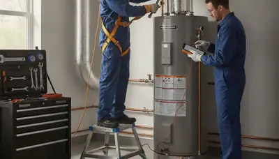 Water heater repair plumber servicing a Bradenton, FL home on a plumbing repair call